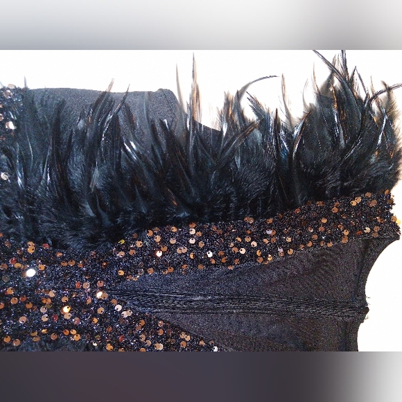Women's Sparkle sequins with feather Trim - Picture 4 of 5